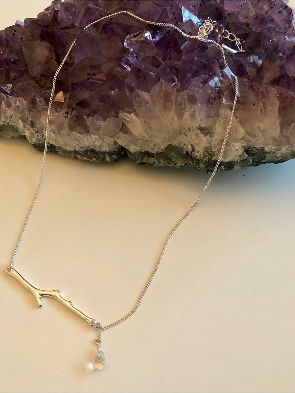 NEW Chloe + Isabel Exclusive C+I Branch Necklace Silver Crystal Twig Nature